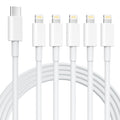 5-Pack 6 ft USB-C to Lightning Charging Cables